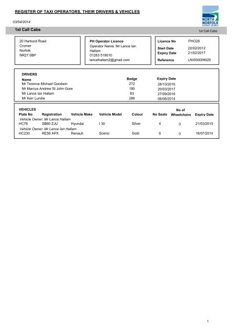 REGISTER OF TAXI OPERATORS, THEIR DRIVERS & VEHICLES ...