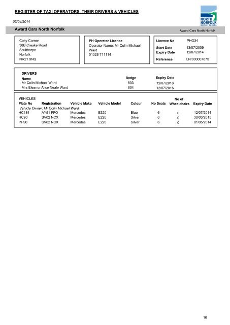 REGISTER OF TAXI OPERATORS, THEIR DRIVERS & VEHICLES ...