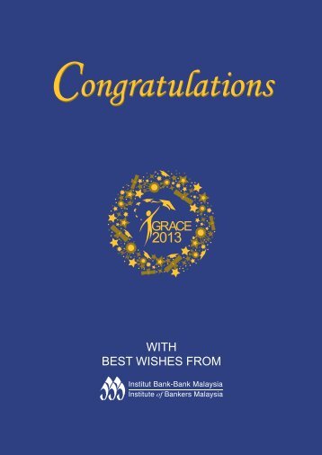 WITH BEST WISHES FROM - Institute of Bankers Malaysia
