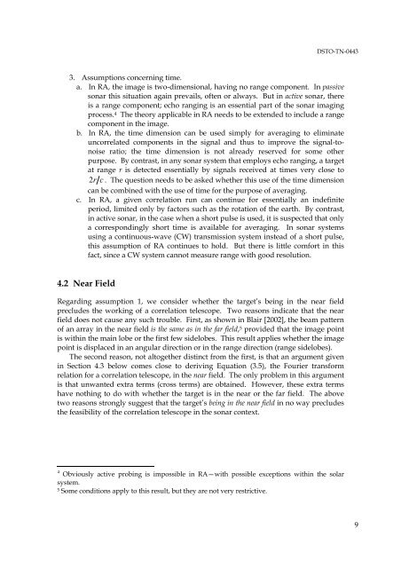 Suitability of Correlation Arrays and Superresolution for Minehunting ...