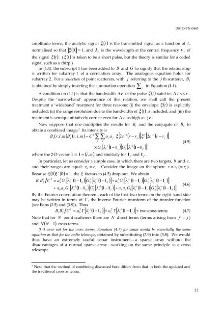 Suitability of Correlation Arrays and Superresolution for Minehunting ...