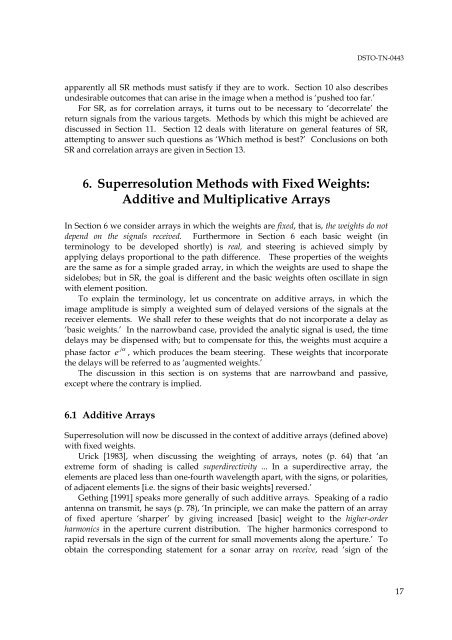 Suitability of Correlation Arrays and Superresolution for Minehunting ...