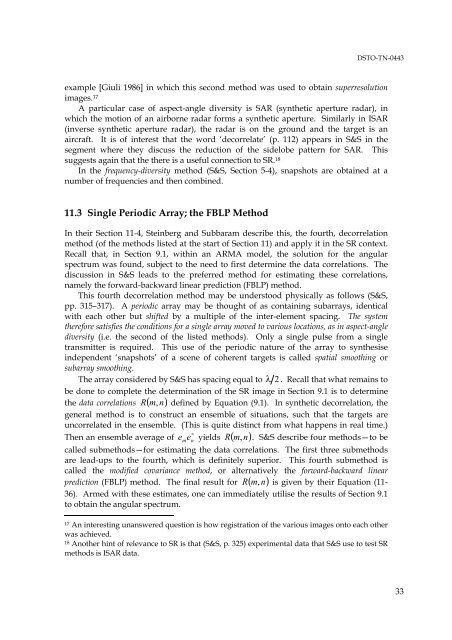 Suitability of Correlation Arrays and Superresolution for Minehunting ...