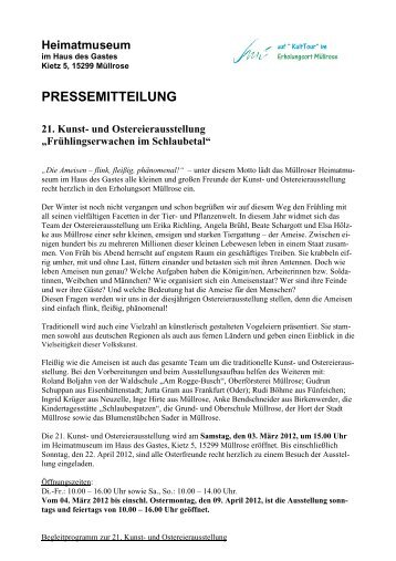 und Ostereierausstellung - Eisenhüttenstadt-direkt