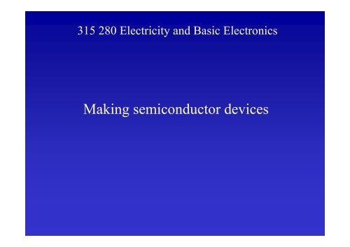 Making semiconductor devices