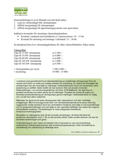 Projektets slutrapport - effsys 2