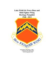 Luke Field/Air Force Base and 56th Fighter Wing Heritage Pamphlet ...