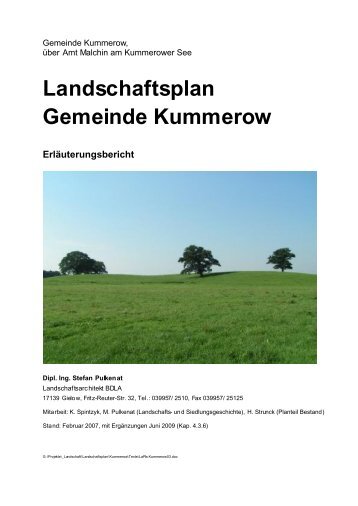 Landschaftsplan Gemeinde Kummerow - Bauleitplanung im Amt ...
