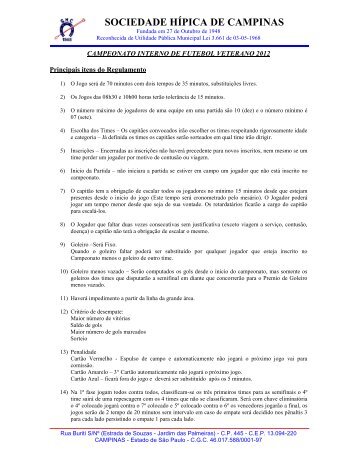 campeonato interno de futebol veterano 2005 - Sociedade HÃ­pica ...