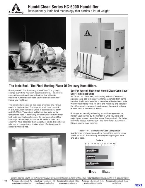 HumidiClean Series HC-6000 Humidifier - Armstrong International ...