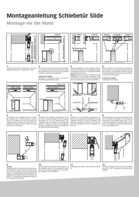 Montageanleitung SchiebetÃ¼r Slide
