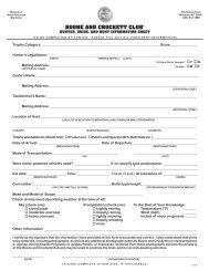 Hunter, Guide and Hunt Information form - Boone and Crockett Club