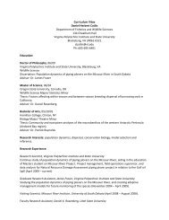 Curriculum Vitae Daniel Herbert Catlin - Fish and Wildlife ...