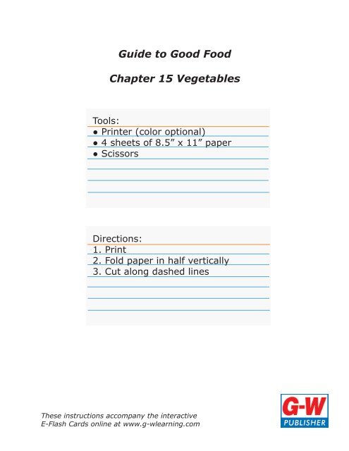 Guide to Good Food Chapter 15 Vegetables