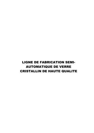 LIGNE DE FABRICATION SEMI- AUTOMATIQUE ... - Tunisie industrie