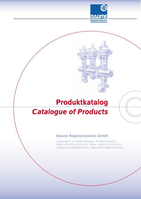 Produktkatalog Catalogue of Products - Daume Regelarmaturen ...