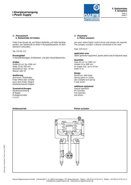 Produktkatalog Catalogue of Products - Daume Regelarmaturen ...