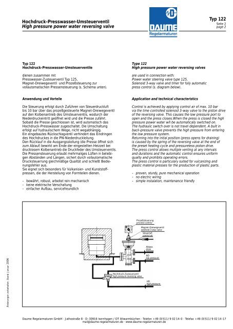 Produktkatalog Catalogue of Products - Daume Regelarmaturen ...