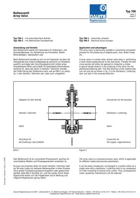 Produktkatalog Catalogue of Products - Daume Regelarmaturen ...