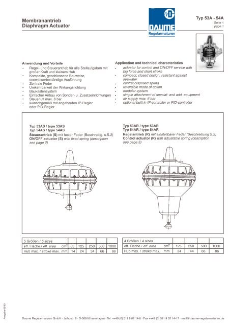 Produktkatalog Catalogue of Products - Daume Regelarmaturen ...