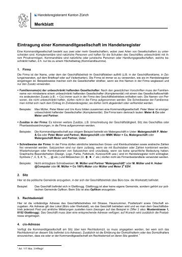 Eintragung einer Kommanditgesellschaft im Handelsregister