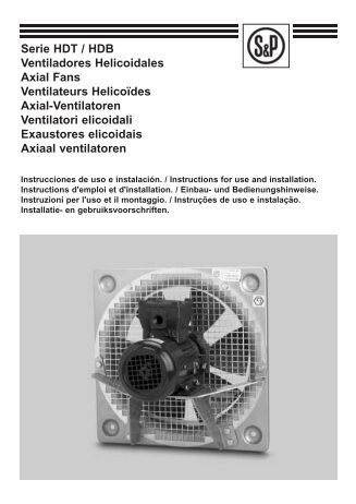 Serie HDT / HDB Ventiladores Helicoidales Axial Fans Ventilateurs ...