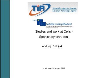 Studies and work at Cells - Spanish synchrotron - F9