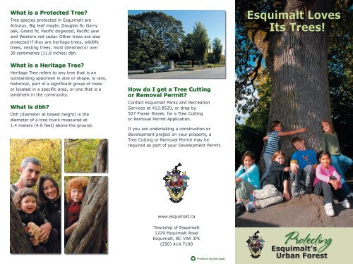 Esquimalt Loves Its Trees! - Township of Esquimalt