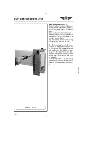 BMF-Bohrschablone X 12 - bau docu Österreich