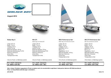 Walker Bay Original Boats Kundenpreisliste ... - Boote Feichtner