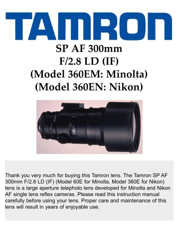 SP AF 300mm F/2.8 LD (IF) - Tamron