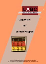 360 Lagervials mit bunten Kappen - LABC Labortechnik