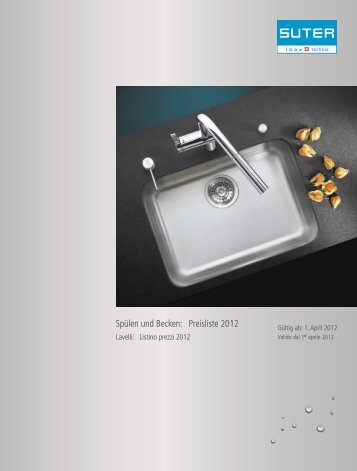 SpÃƒÂ¼len und Becken: Preisliste 2012 - Suter Inox AG
