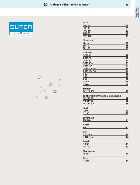 SpÃƒÂ¼len und Becken: Preisliste 2012 - Suter Inox AG