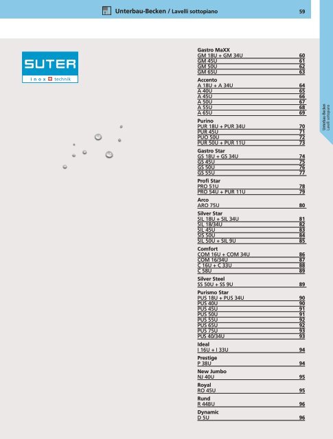 SpÃƒÂ¼len und Becken: Preisliste 2012 - Suter Inox AG