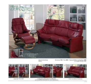 Zerostress 7124 / Tisch 0831 / Trapezsofa 75 mit 2x KopfstÃ¼ze 0825 ...