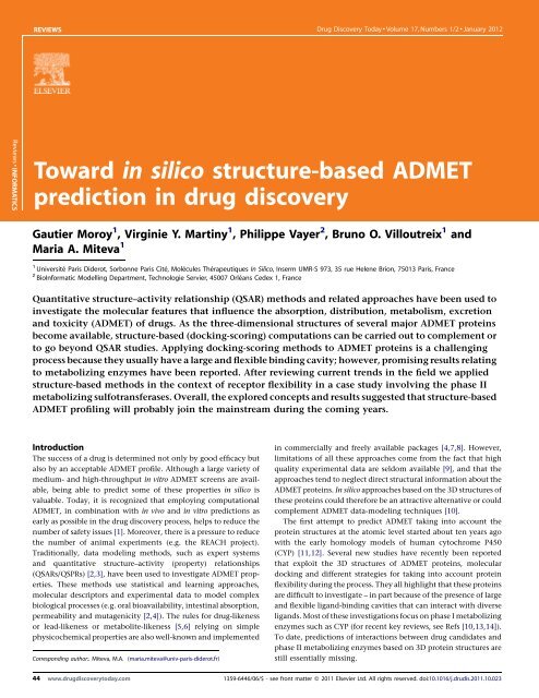 Toward in silico structure-based ADMET prediction in drug discovery