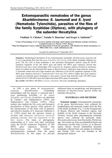 S. laumondi and S. lyoni - Russian Journal of Nematology