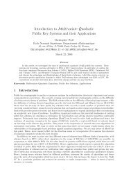 Introduction to Multivariate Quadratic Public Key Systems and their ...