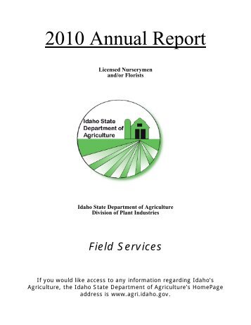 2010 Annual Report - Idaho Department of Agriculture