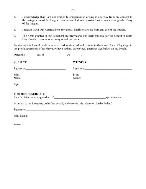 Photo Consent Form - EcoKids