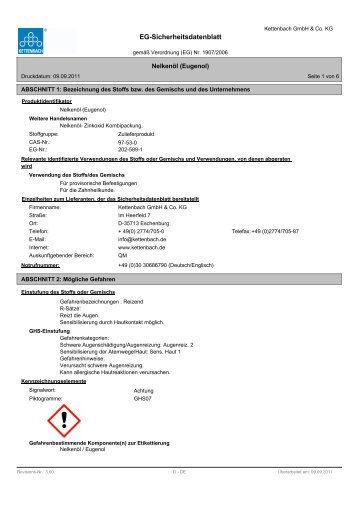 EG-Sicherheitsdatenblatt - Kettenbach GmbH & Co. KG