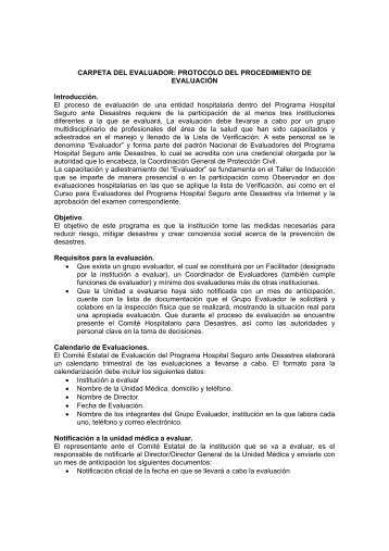 Protocolo del procedimiento de evaluaciÃƒÂ³n - Gobierno del Estado ...