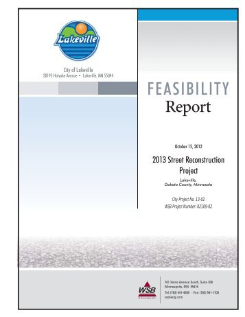 Feasibility report - City of Lakeville