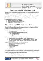 Anregungen zu einer Gemeindeanalyse - Pastorale Informationen