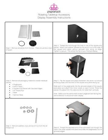 Rotating Tabletop Accessory Display Assembly Instructions