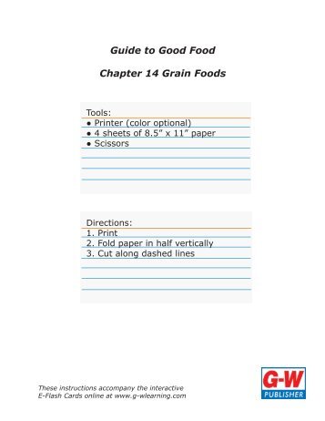 Guide to Good Food Chapter 14 Grain Foods