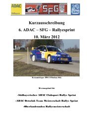 Kurzausschreibung 6. ADAC â SFG â Rallyesprint ... - SFG Trostberg