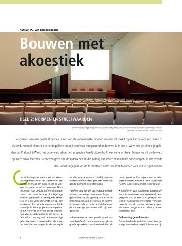 Bouwen met akoestiek, deel 2 normen en streefwaarden - Peutz