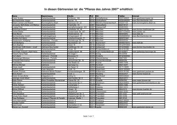 Teilnehmer Pflanze des Jahres 2007 - Bayerischer Gärtnerei  ...